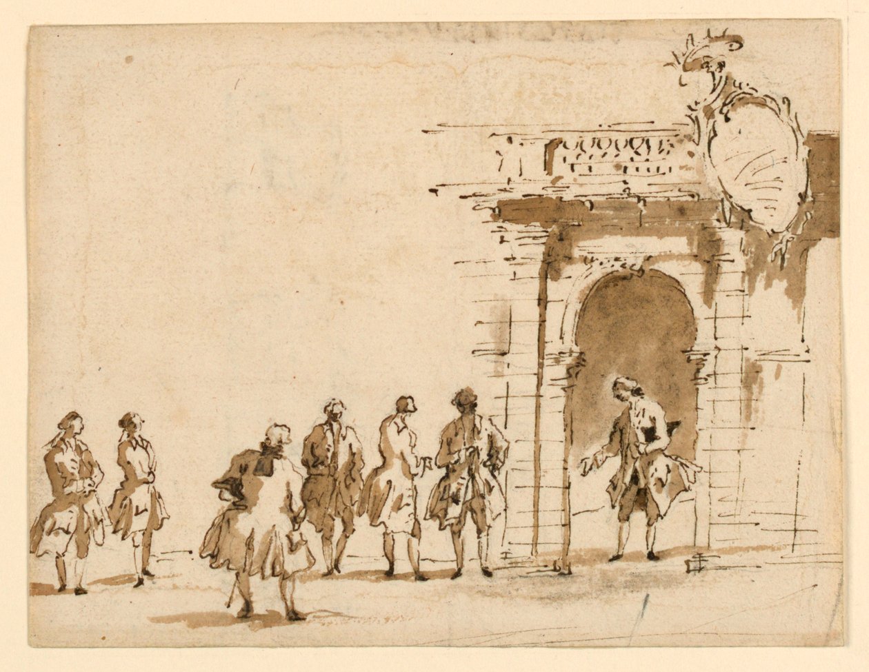 Schizzo per una ricezione a Palazzo Surian da Francesco Guardi