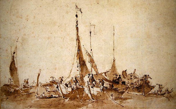 Studi di barche da pesca da Francesco Guardi