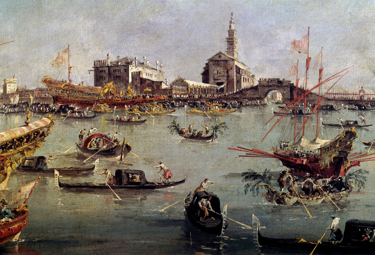 Il doge sul Bucintoro a San Nicolò del Lido a Venezia, giorno dell