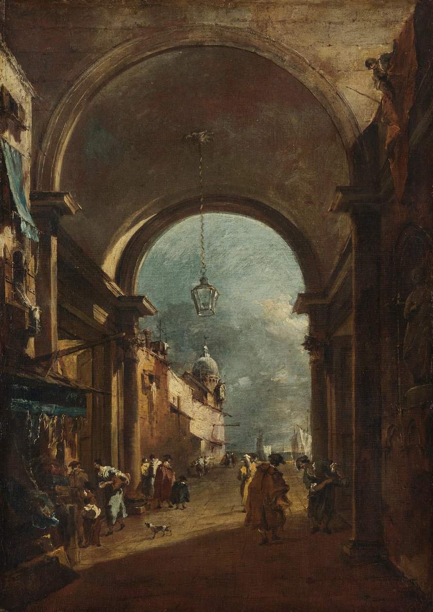 Veduta attraverso un arco da Francesco Guardi