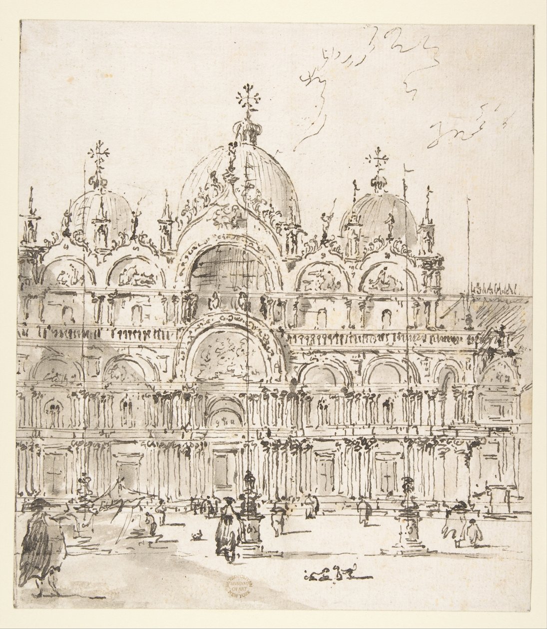 Veduta della piazza con la Basilica di San Marco da Francesco Guardi