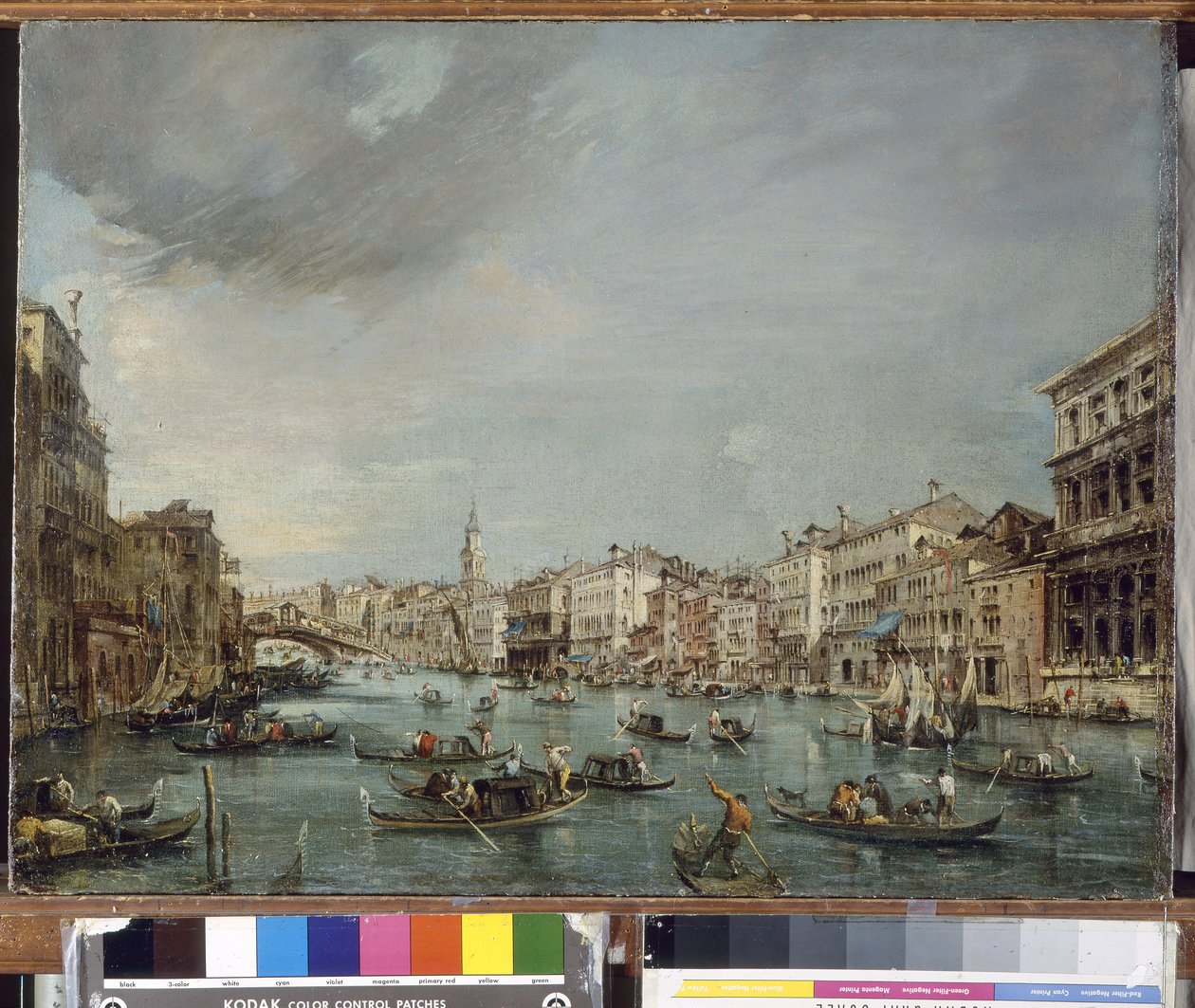 Veduta del Canal Grande verso Rialto con Palazzo Grimani e Palazzo Manin da Francesco Guardi