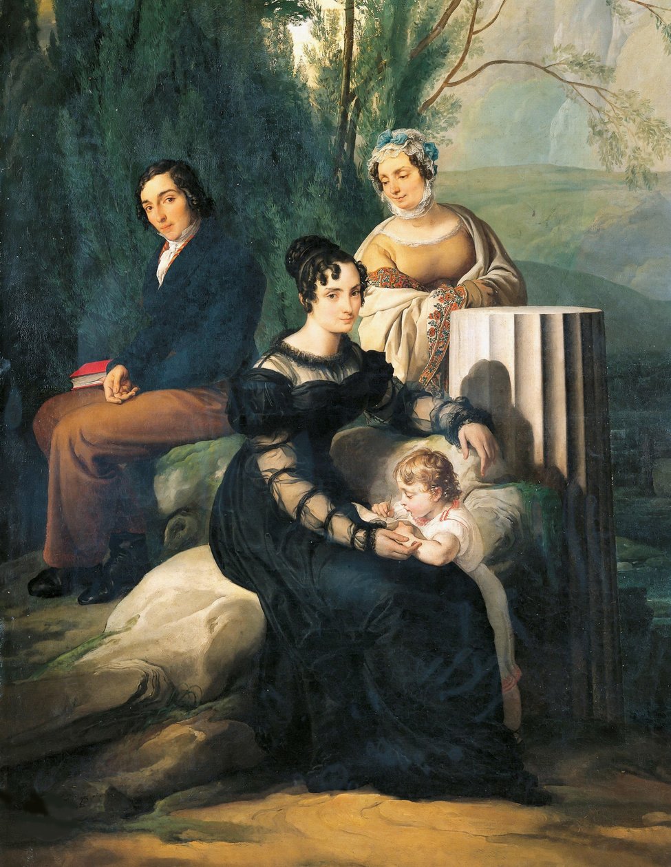 Ritratto della famiglia Borri Stampa, 1822 da Francesco Hayez