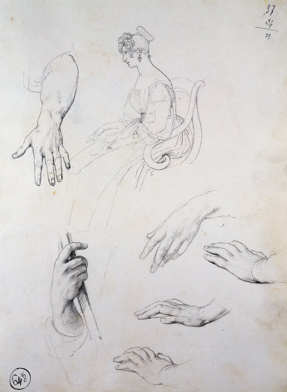 Studio per Ritratto di Cristina Trivulzio Belgiojoso da Francesco Hayez