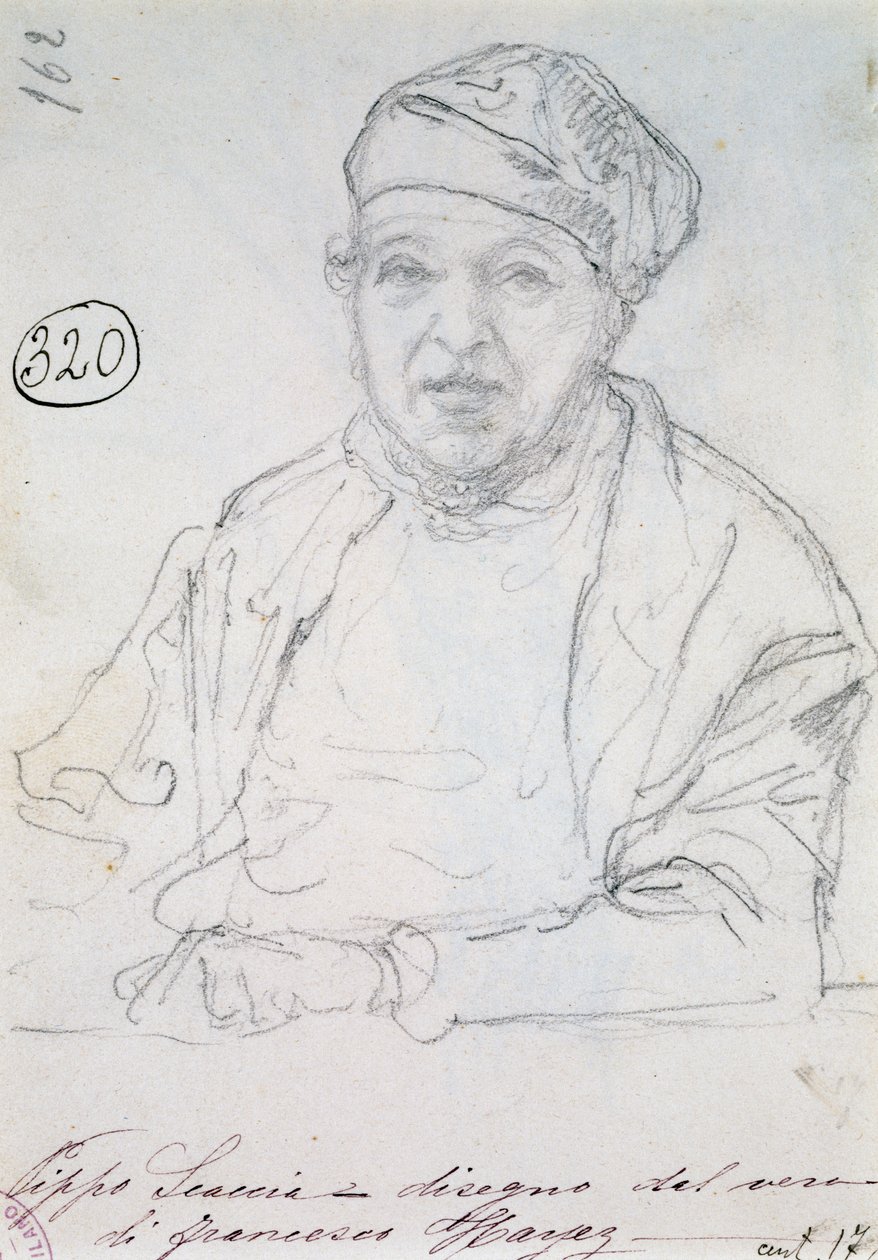 Studio per Ritratto del cognato Pippo Scaccia da Francesco Hayez