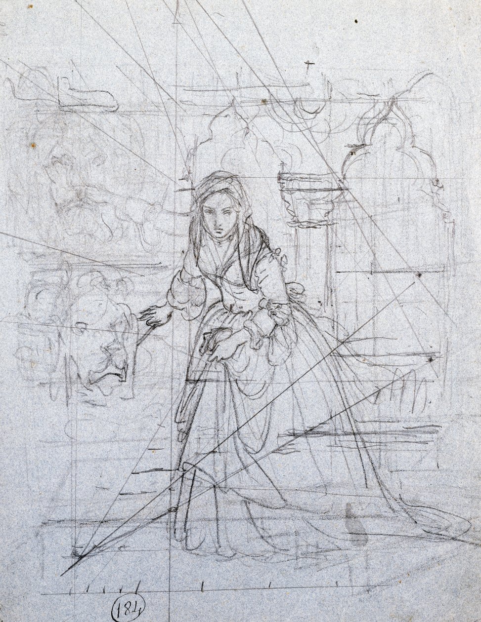 Studio per Accusa Segreta da Francesco Hayez