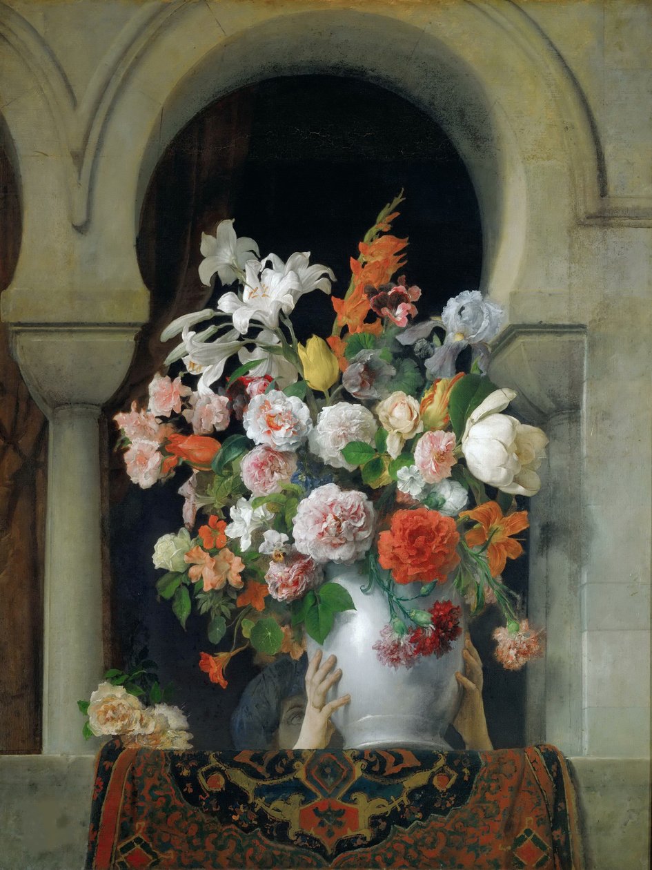 Vaso di fiori sulla finestra di un harem da Francesco Hayez