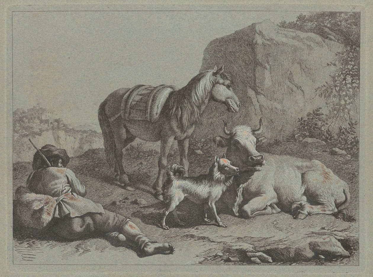 Pastore sdraiato con un sacco, c. 1763 da Francesco Londonio