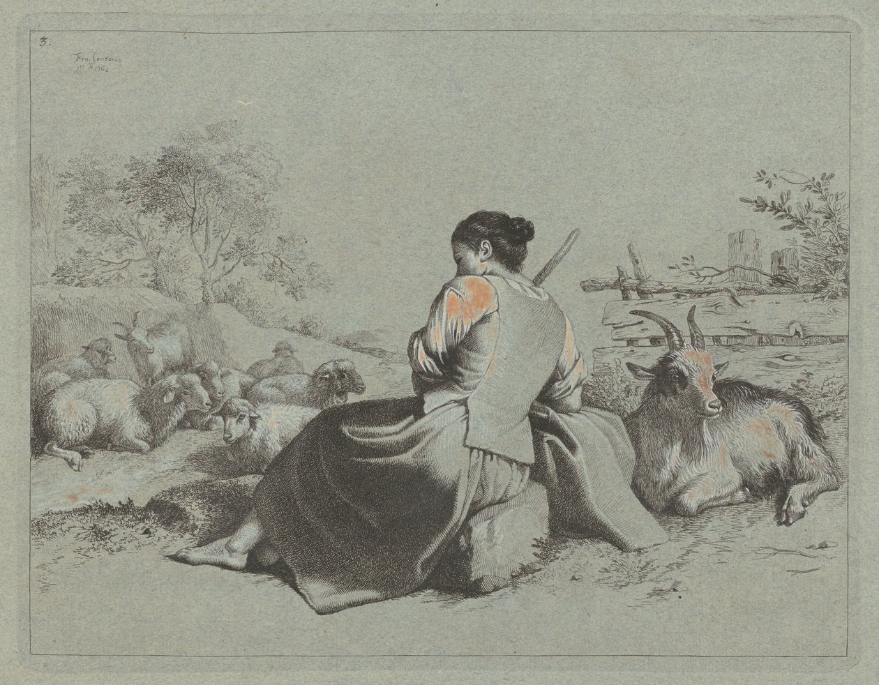 Pastorella seduta, 1762 da Francesco Londonio