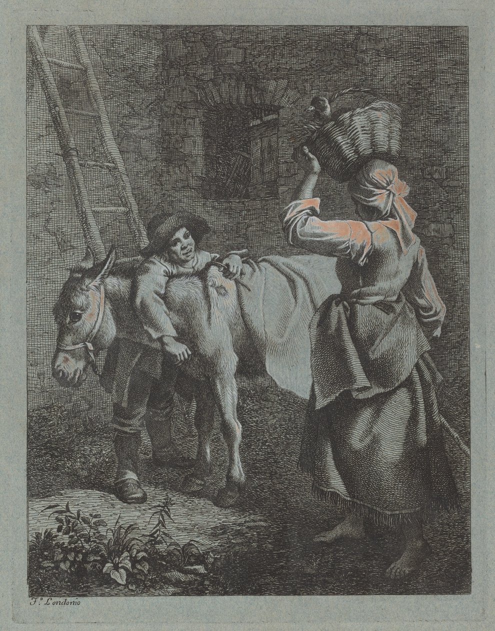 Pastore che parla con una contadina, 1760-1764 da Francesco Londonio