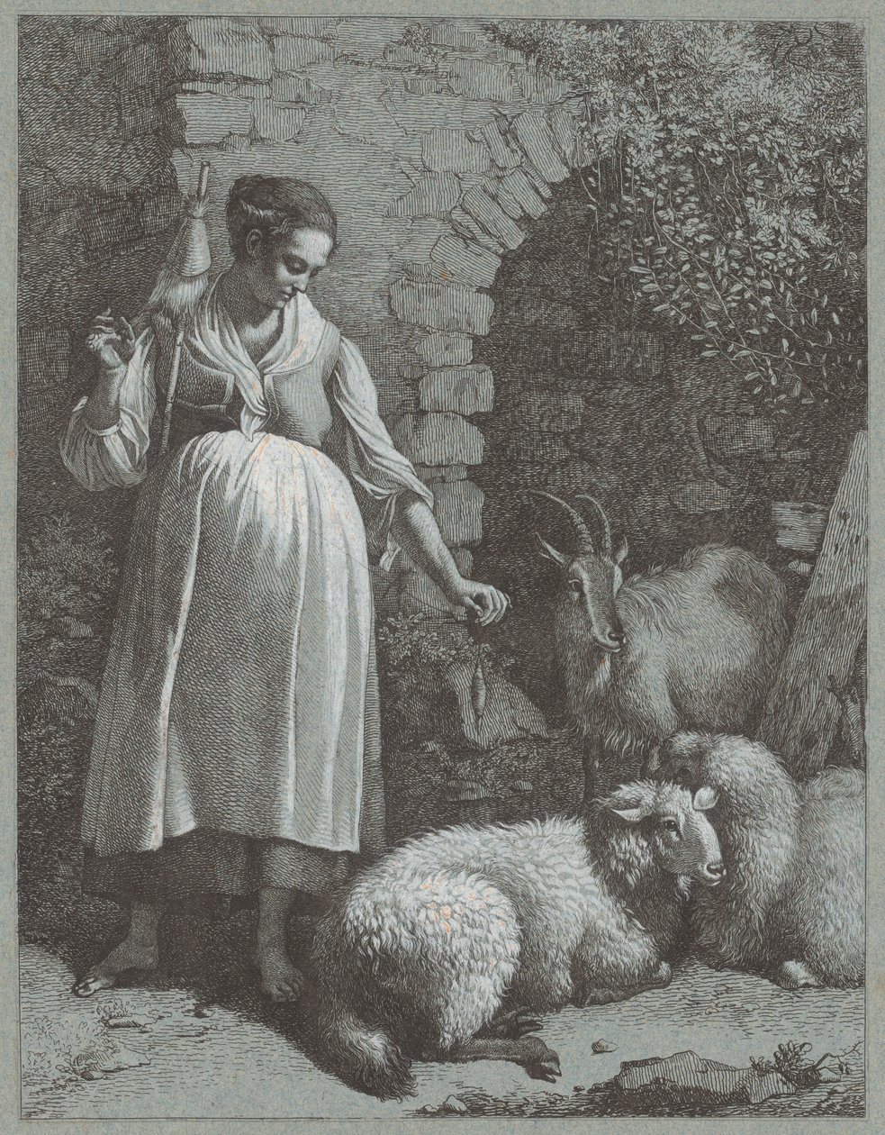 Donna che Filava Lana vicino a un Arco, 1764 da Francesco Londonio