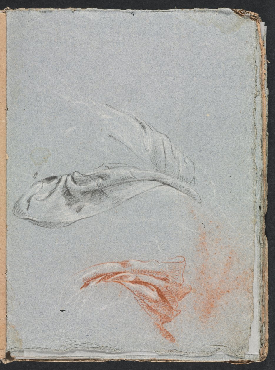 Taccuino di Verona: Studi di drappeggio pagina 17, 1760 da Francesco Lorenzi