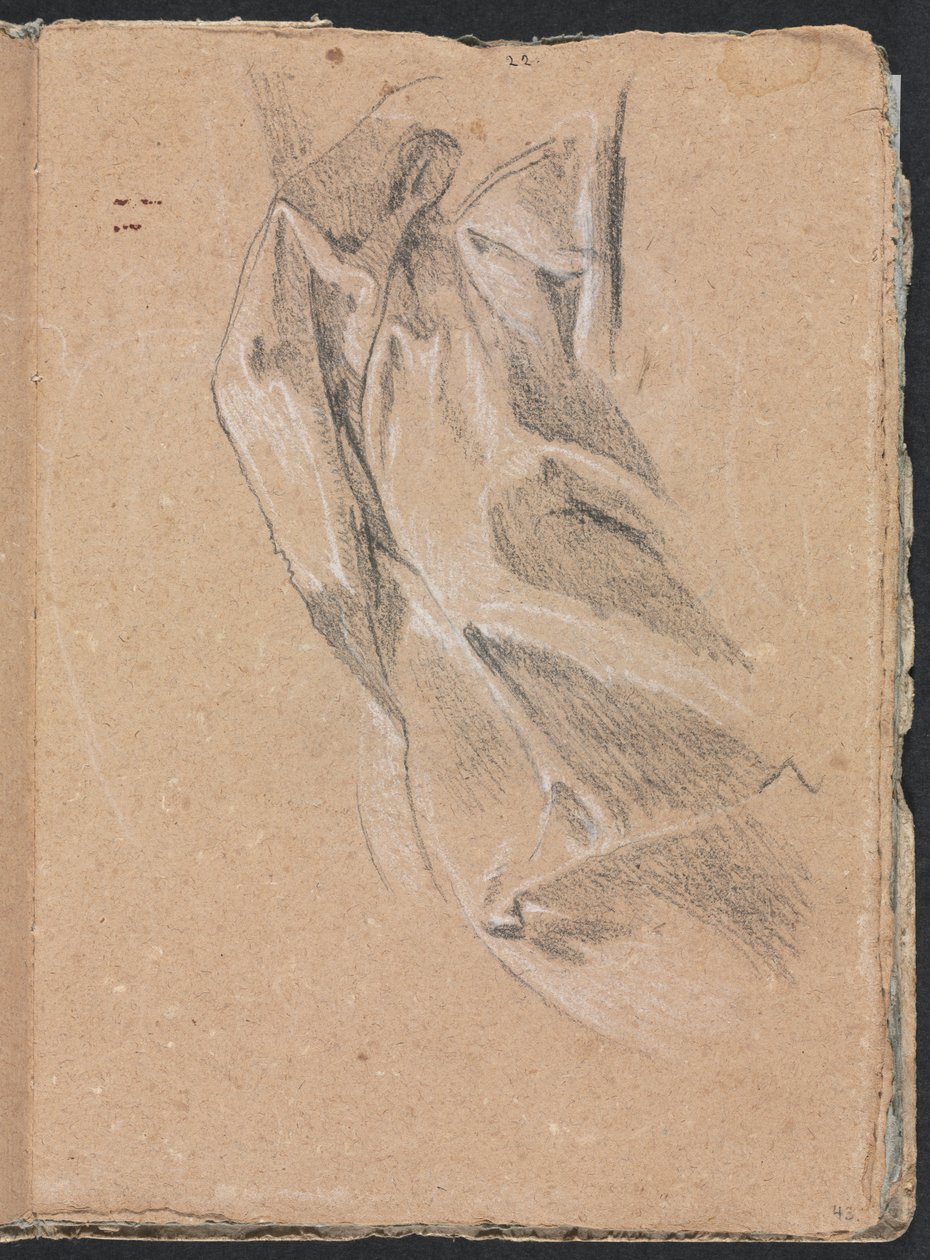 Taccuino di Verona: Studio di Drappeggio pagina 43, 1760 da Francesco Lorenzi