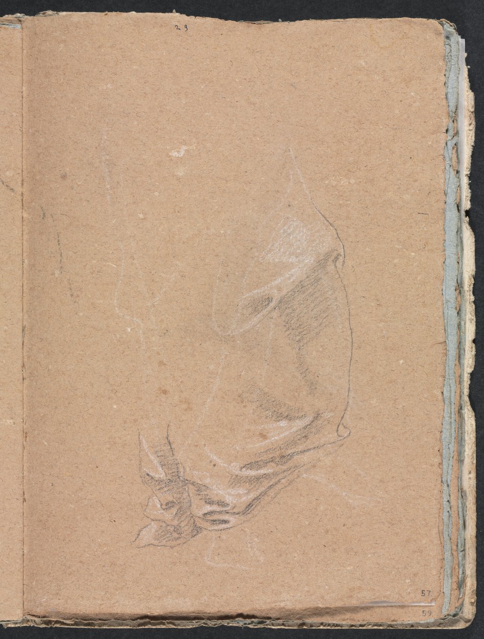 Taccuino di Verona: studio di drappeggio pagina 57, 1760 da Francesco Lorenzi
