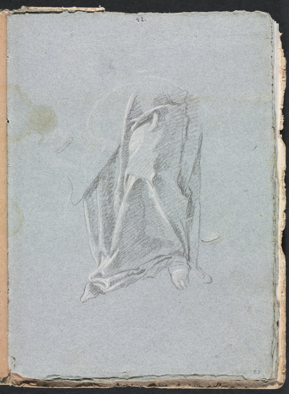Verona Sketchbook: Drappeggio con piede pagina 83, 1760 da Francesco Lorenzi