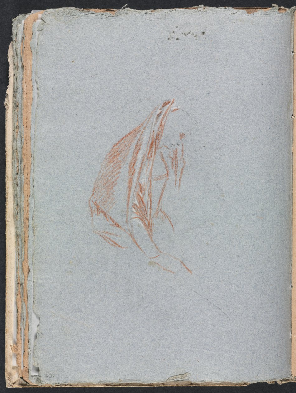 Taccuino di Verona: Figura femminile con mantello pagina 40, 1760 da Francesco Lorenzi