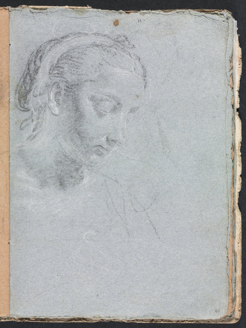 Taccuino di Verona: Testa e spalle di una donna pagina 61, 1760 da Francesco Lorenzi