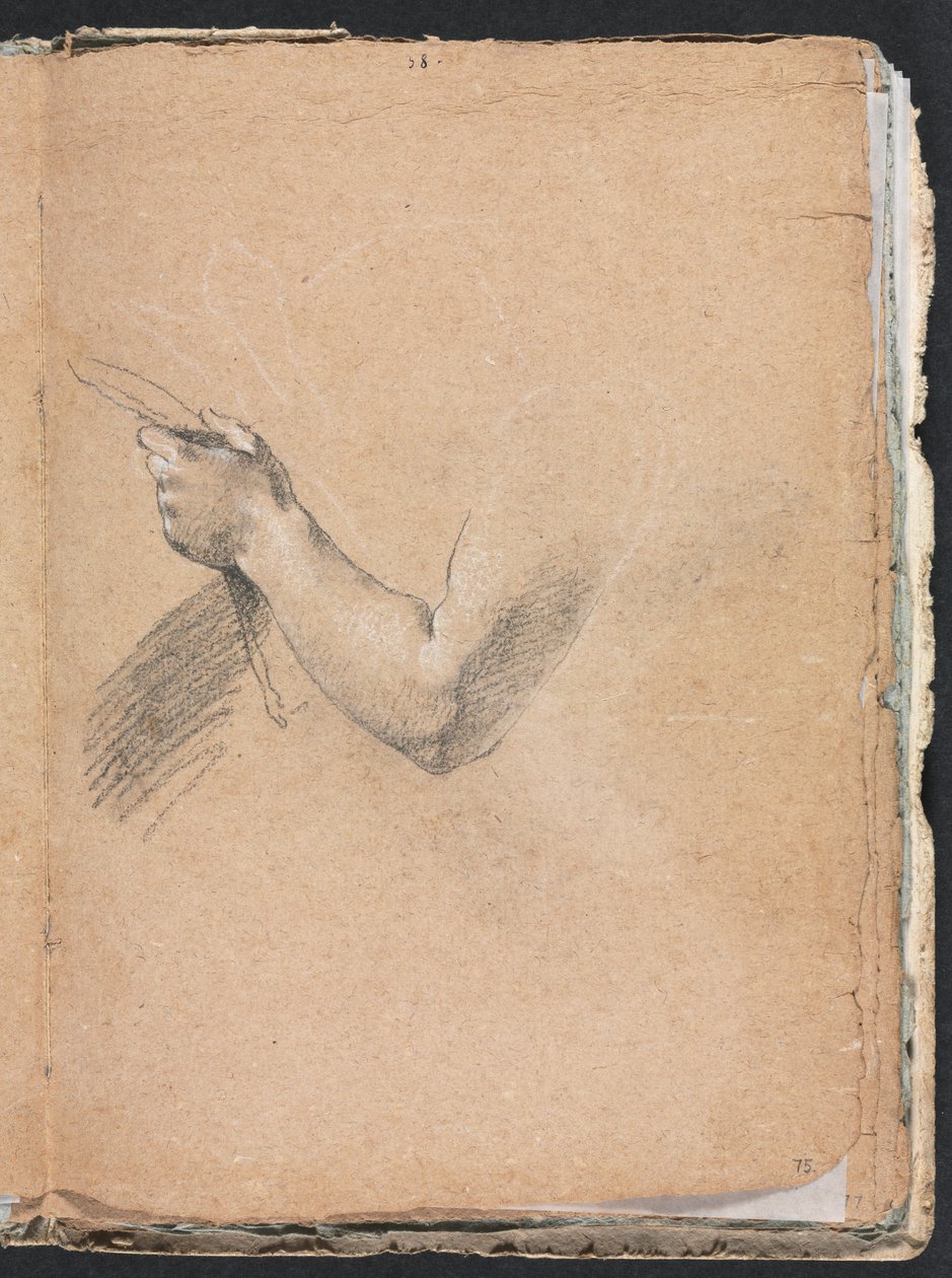 Verona Sketchbook: Braccio sinistro e mano (pagina 75) da Francesco Lorenzi