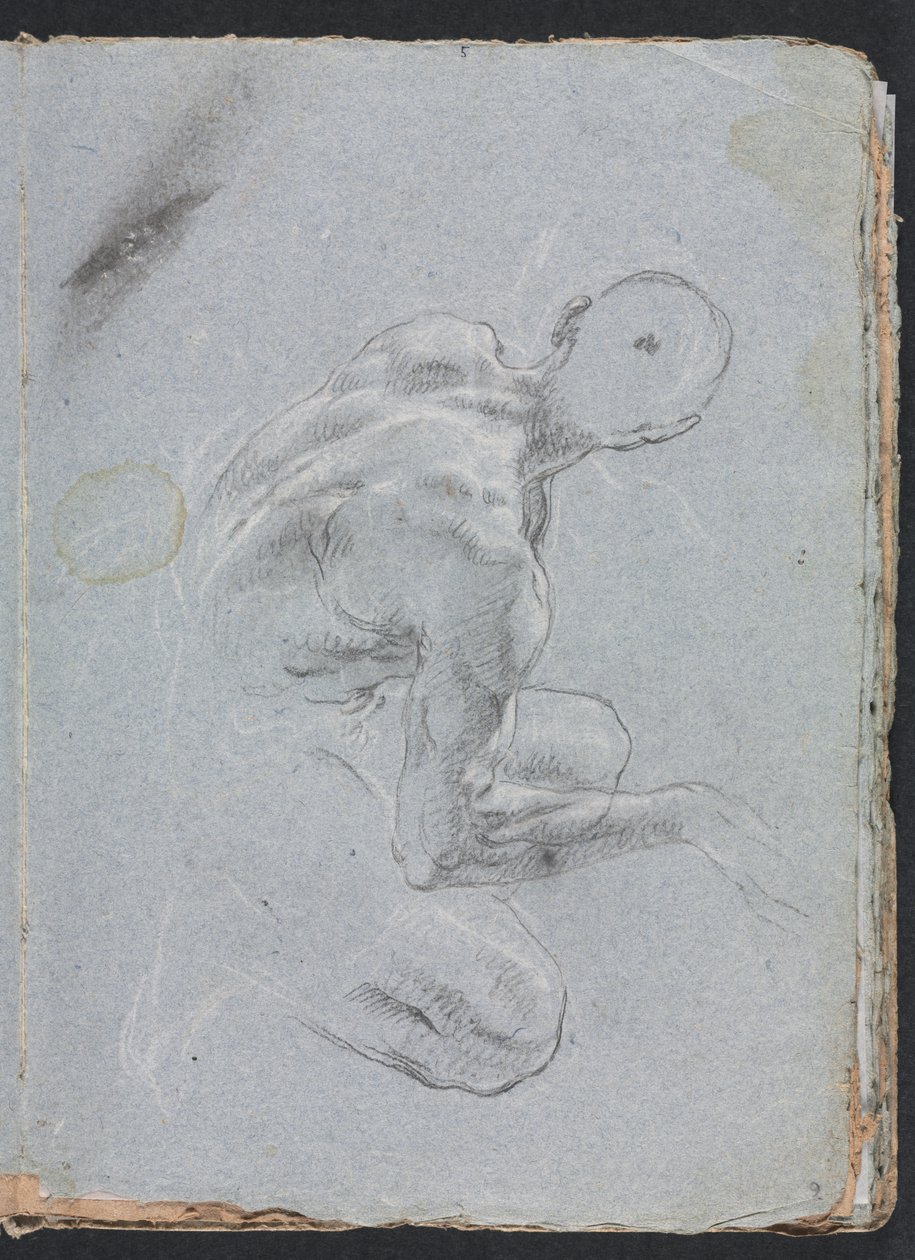 Verona Sketchbook: Nudo maschile di schiena (pagina 9) da Francesco Lorenzi
