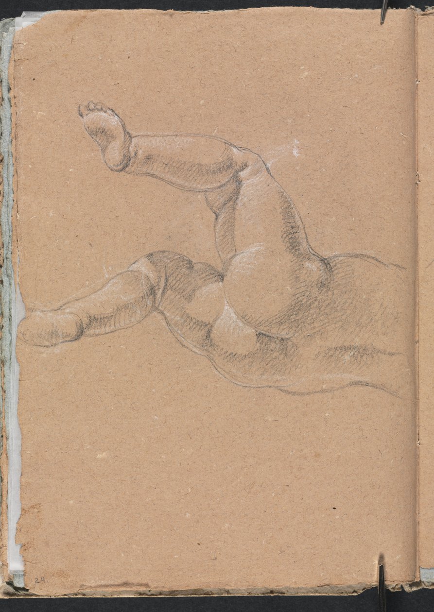 Verona Sketchbook: Putto (metà inferiore del corpo) (pagina 24) da Francesco Lorenzi