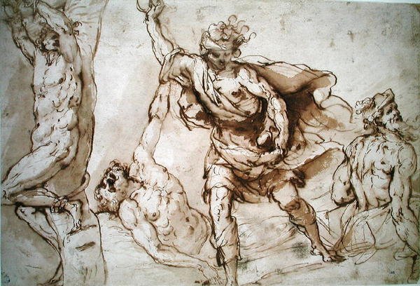 Studi per il martirio di San Sebastiano e la lapidazione di Santo Stefano da Francesco Maffei