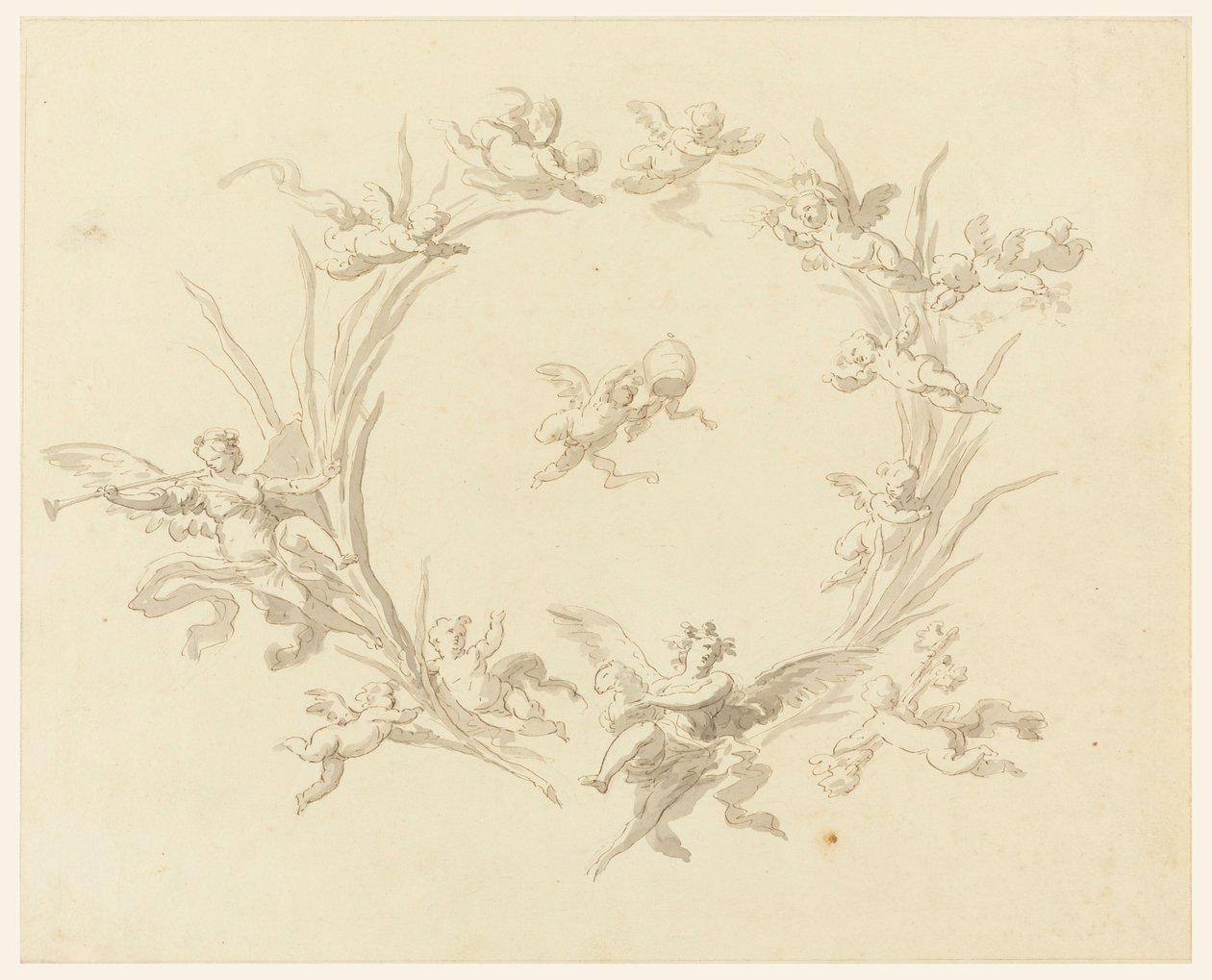 Disegno, Studio per una decorazione ad affresco, Palazzo del Quirinale, Roma, 1815-16 da Francesco Manno