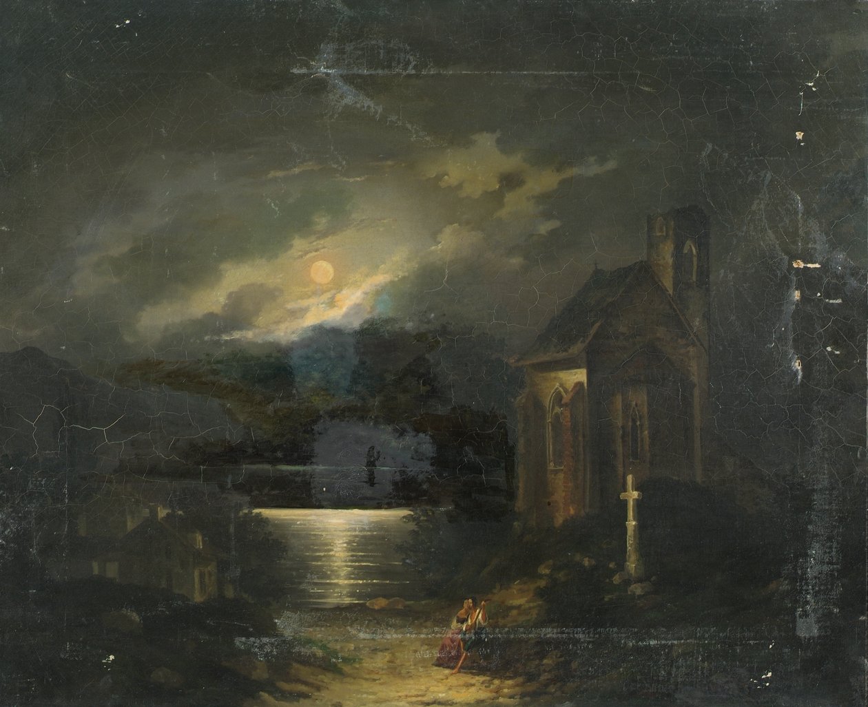 Paesaggio lunare con lago da Francesco Milani