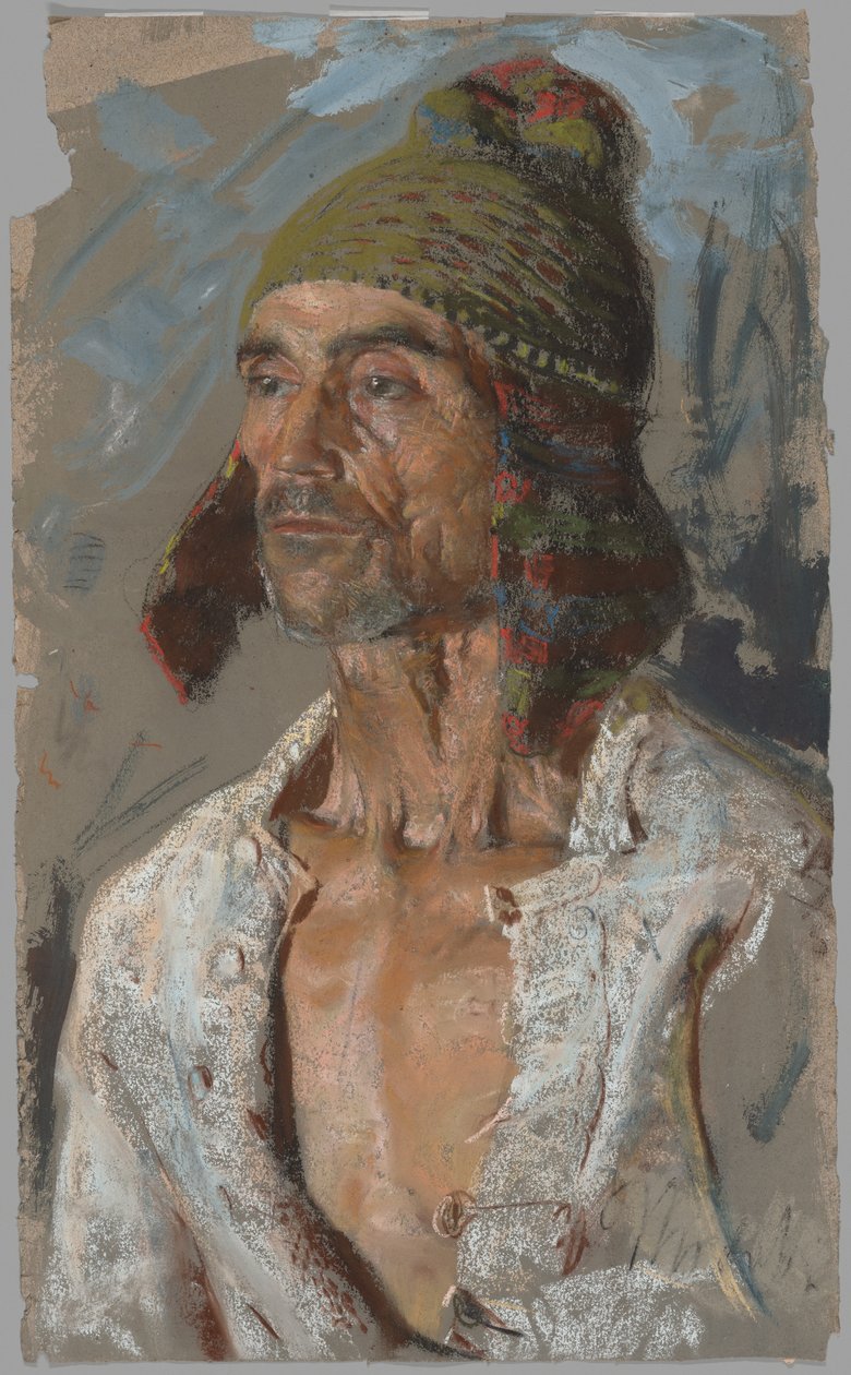 Un pastore (Studio per "Il Voto") (recto); Donna che tiene un bambino (Studio per "Il Voto") (verso) da Francesco Paolo Michetti