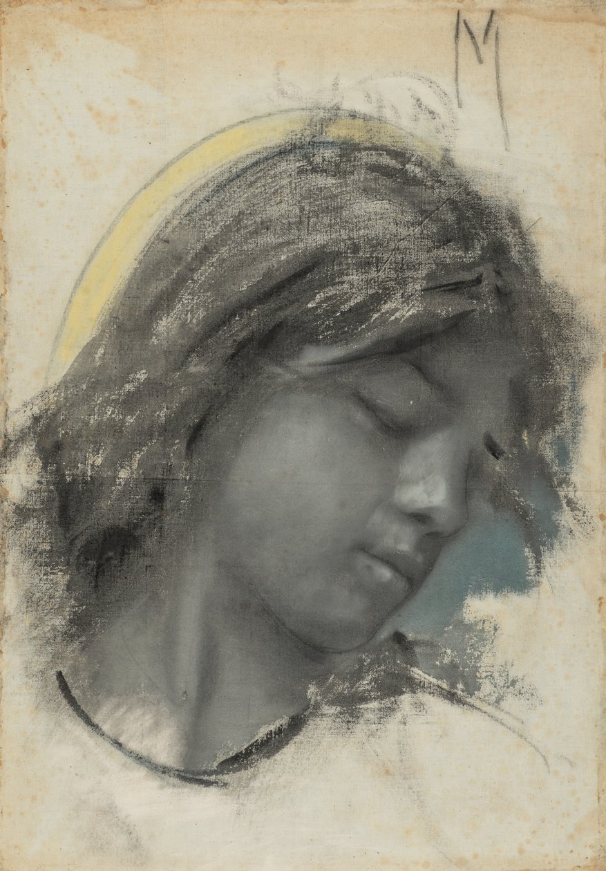 Testa di angelo (recto); testa di donna (verso) da Francesco Paolo Michetti