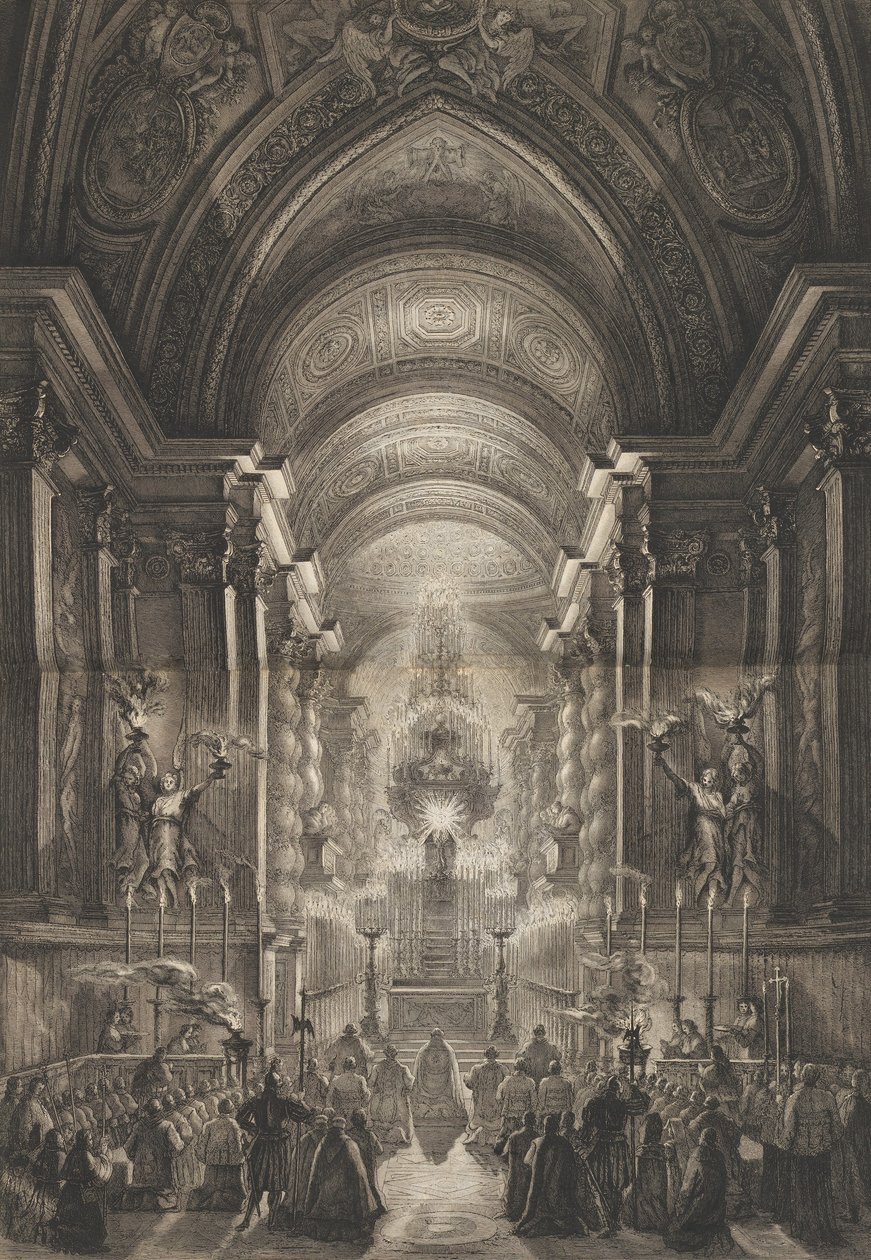 Cerimonia tenuta nella Cappella Paolina, Vaticano, 1787 da Francesco Piranesi