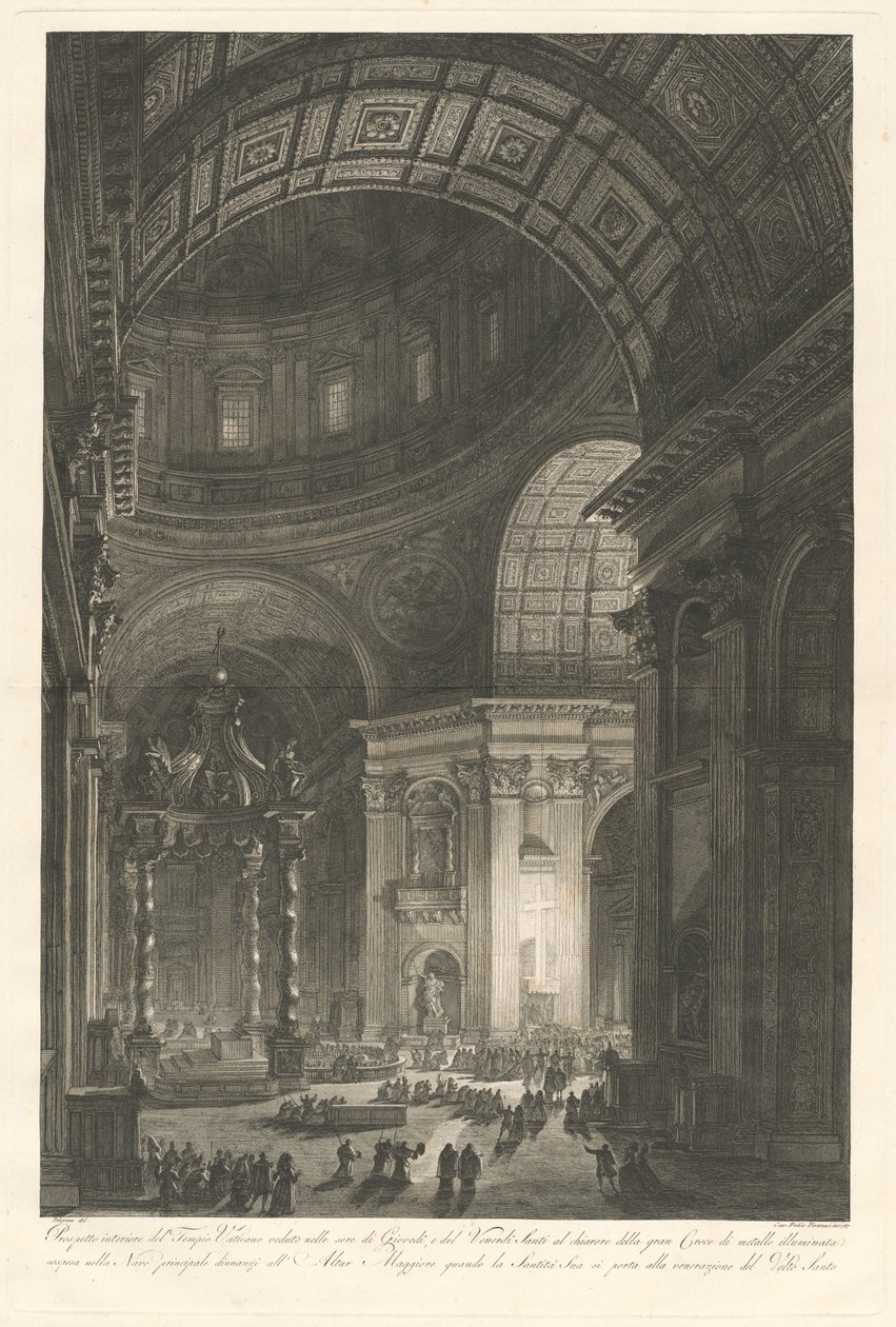 Interno di San Pietro, con l