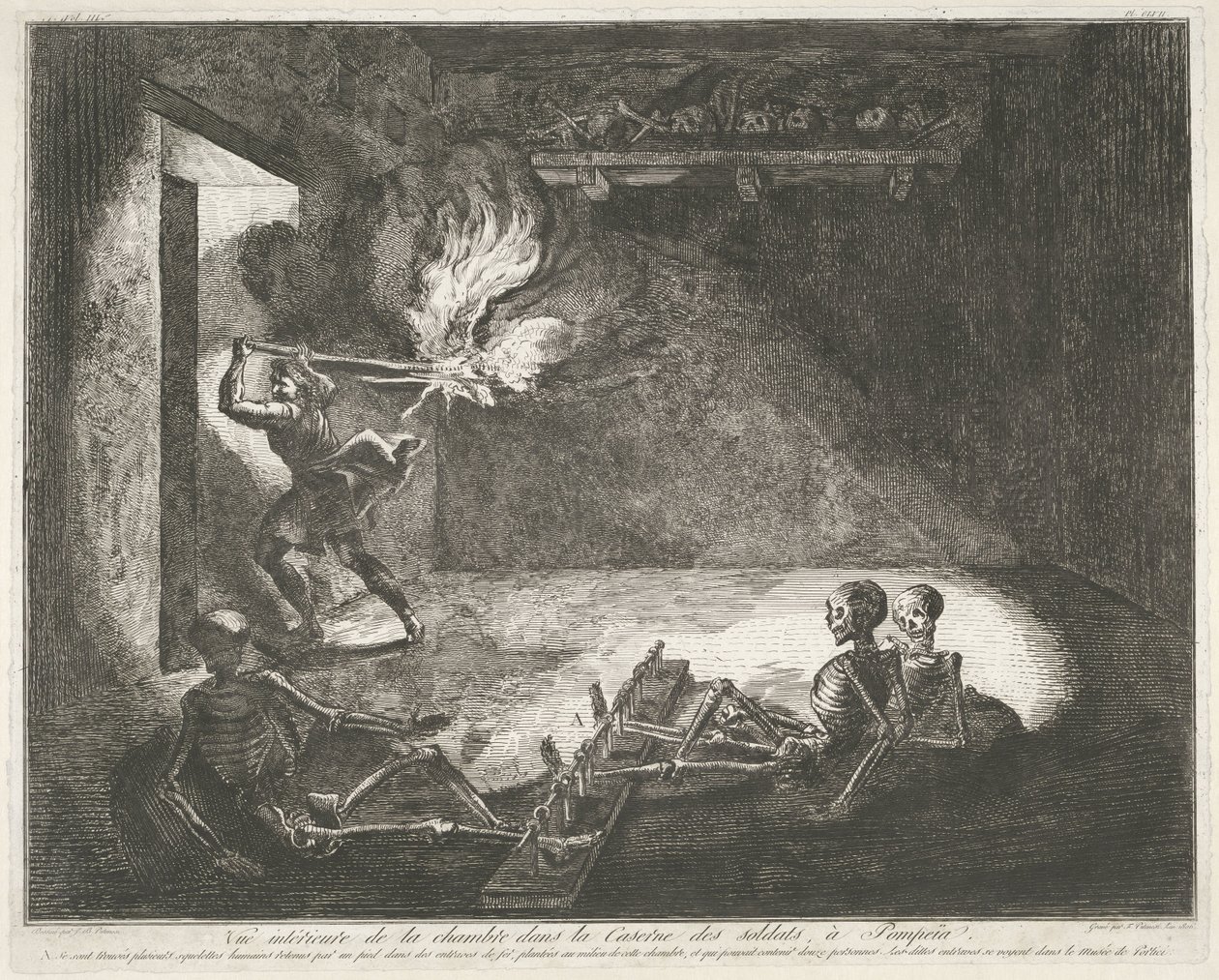 Caserma dei soldati a Pompei da Francesco Piranesi