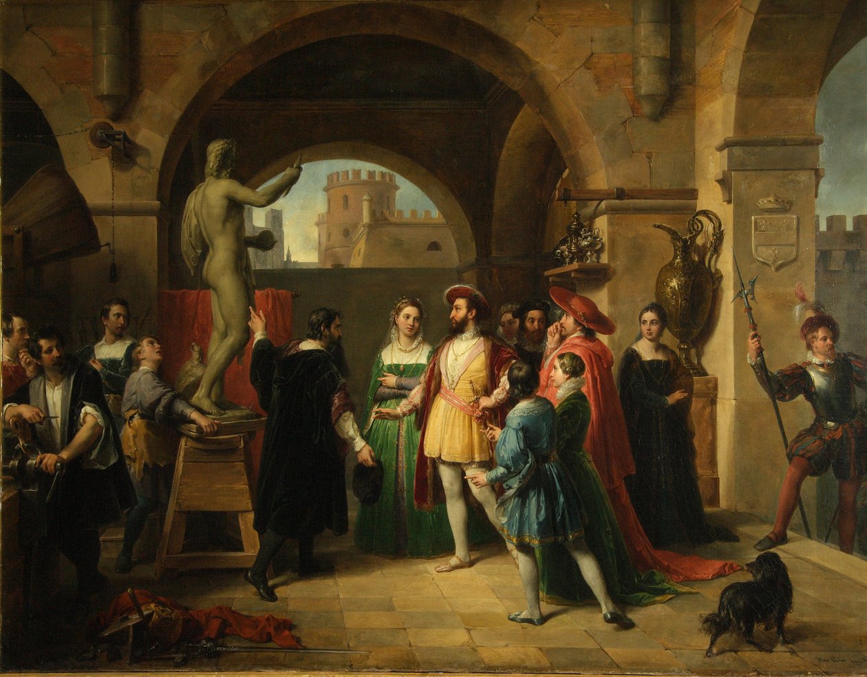 Francesco I nello studio di Benvenuto Cellini, 1837 da Francesco Podesti
