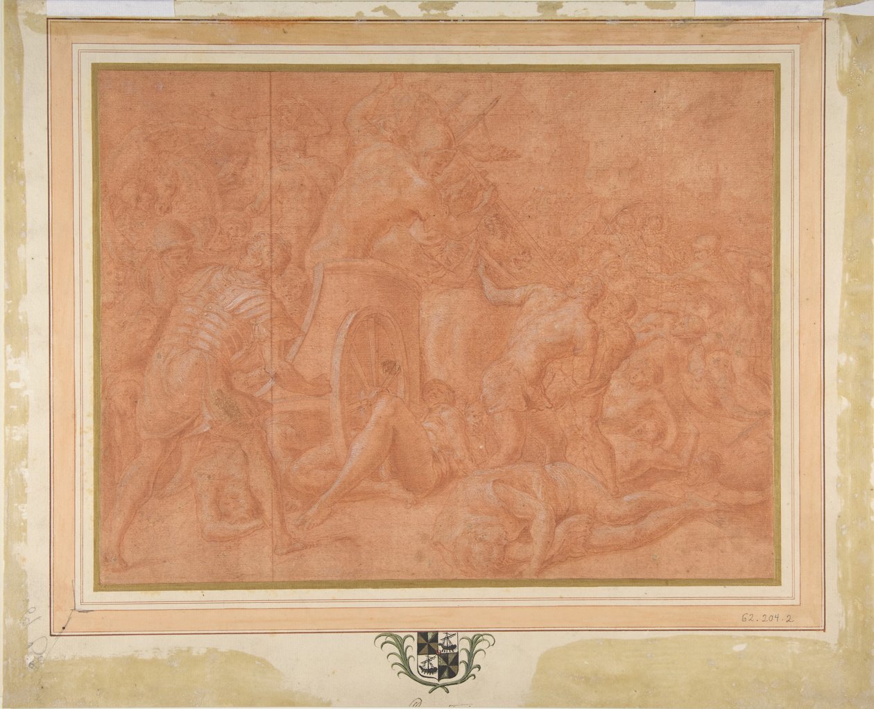 Ulisse e i suoi compagni combattono i Ciconi davanti alla città di Ismaro (studio) da Francesco Primaticcio