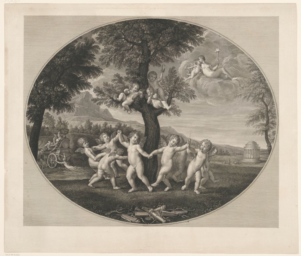 Putti danzanti intorno a un albero da Francesco Rosaspina