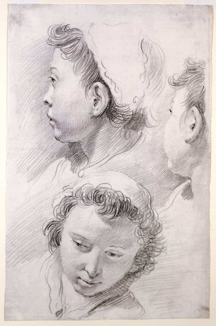 Tre studi sulla testa di un giovane da Francesco Salvator Fontebasso