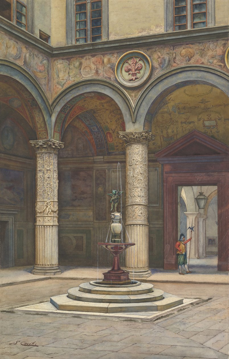 Cortile di Palazzo Vecchio, Firenze, XIX secolo da Francesco Salviati