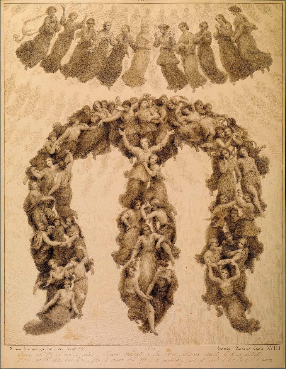 Illustrazione alla Divina Commedia di Dante Alighieri Paradiso canto XVIII da Francesco Scaramuzza