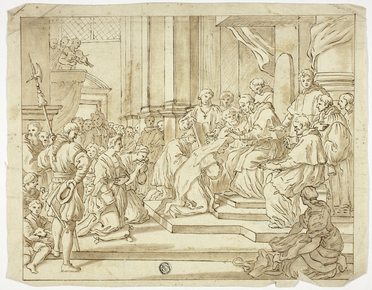 Il Papa benedice la suora da Francesco Solimena