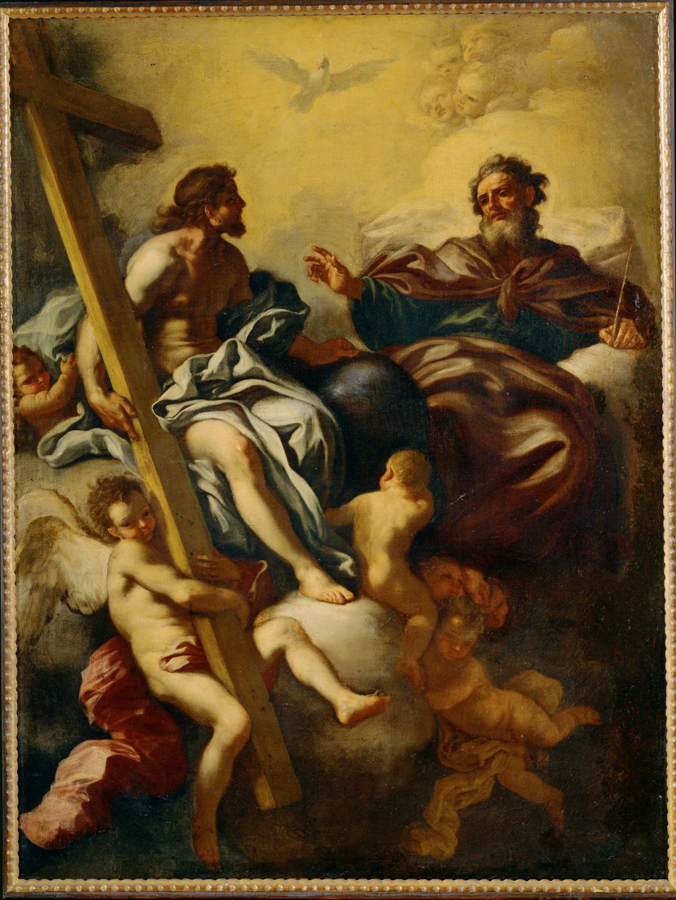 La Santissima Trinità (dipinto su tela) da Francesco Solimena