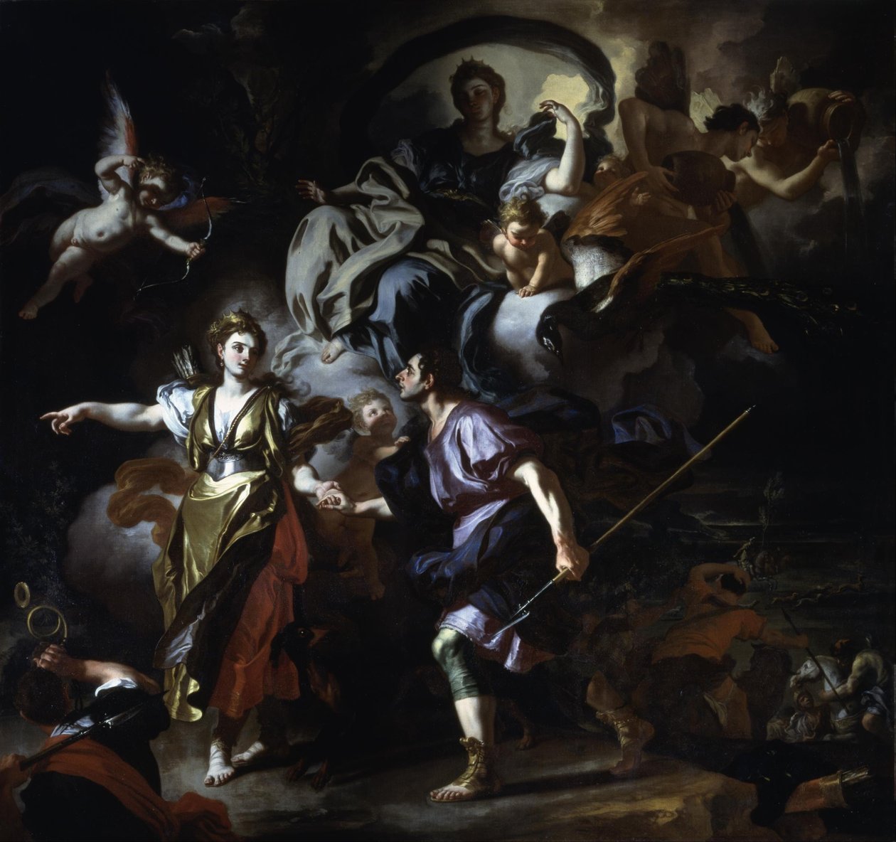 la caccia reale di Didone ed Enea da Francesco Solimena