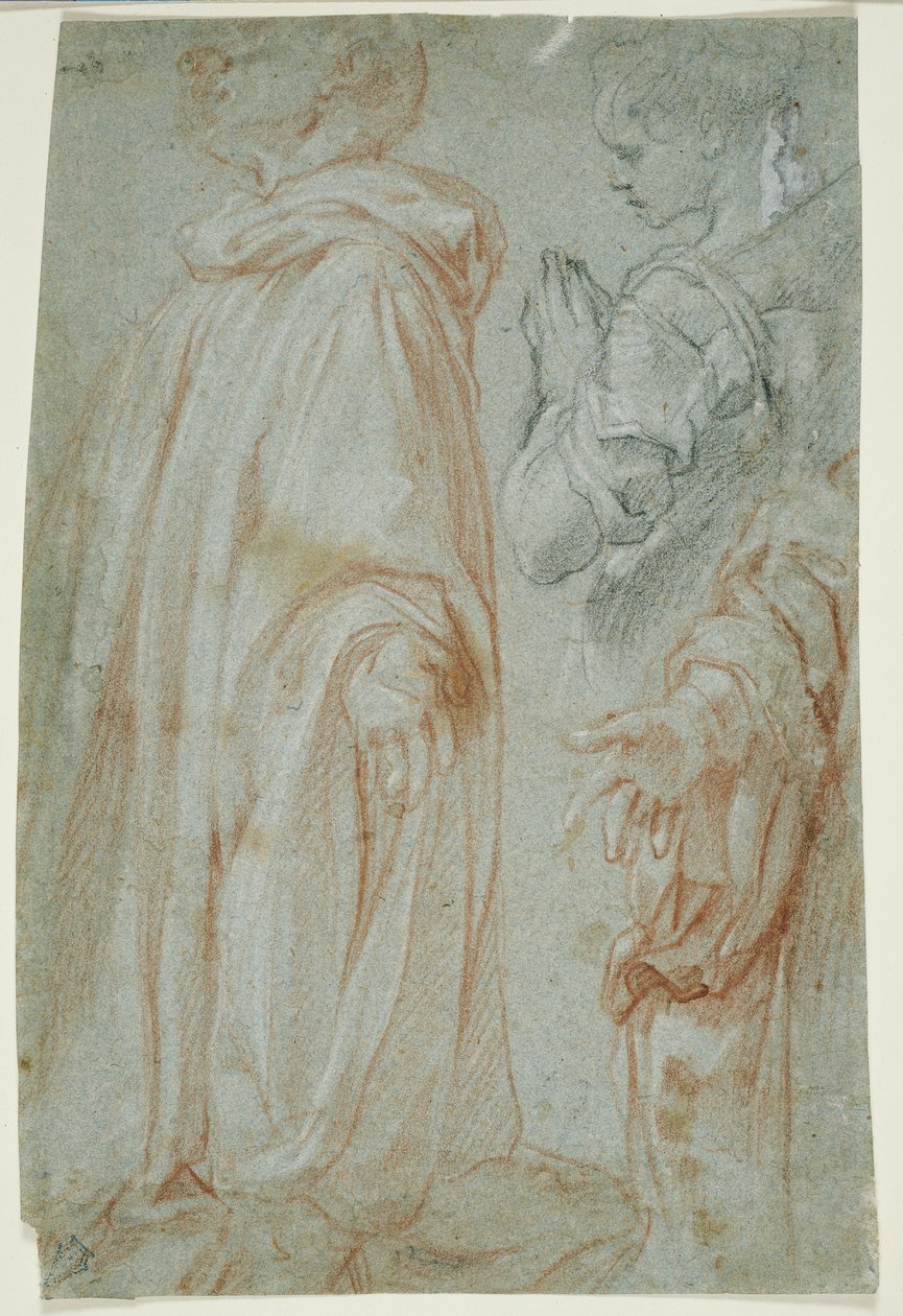 Tre studi per il Cristo risorto adorato da una santa e San Silvestro Gozzalini, 1607 da Francesco Vanni