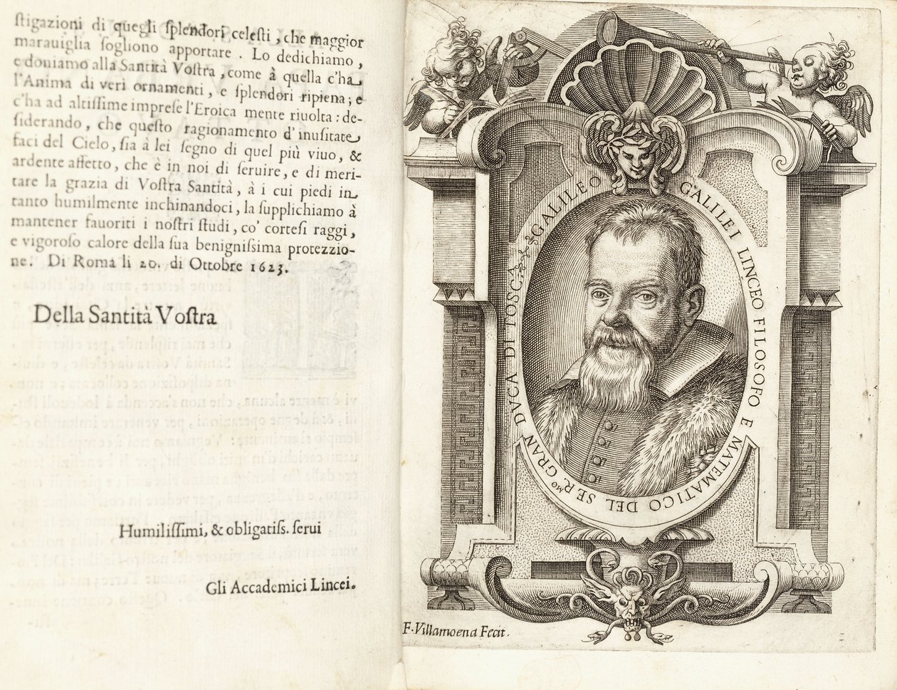 Ritratto di Galileo Galilei, 1623 da Francesco Villamena