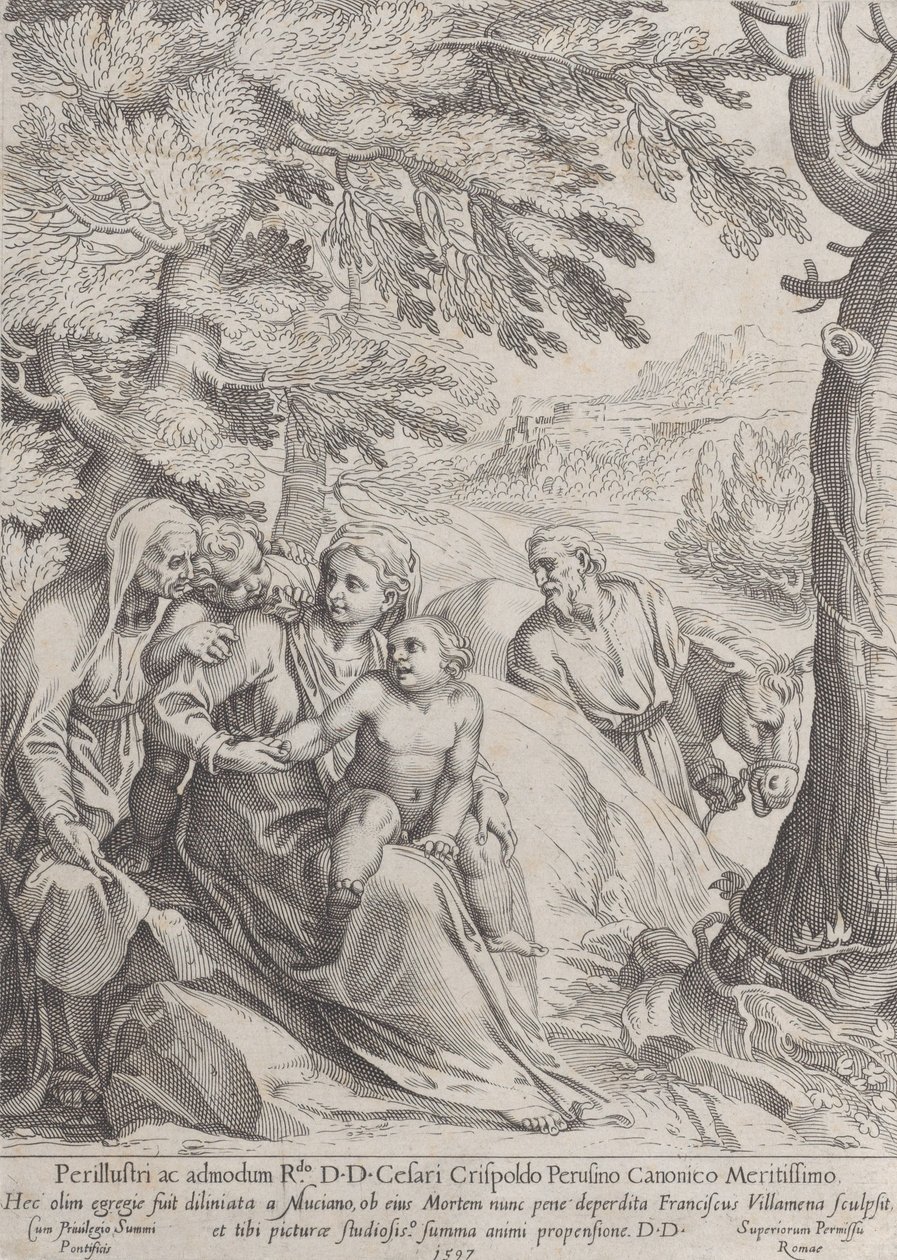 Il riposo durante la fuga in Egitto da Francesco Villamena