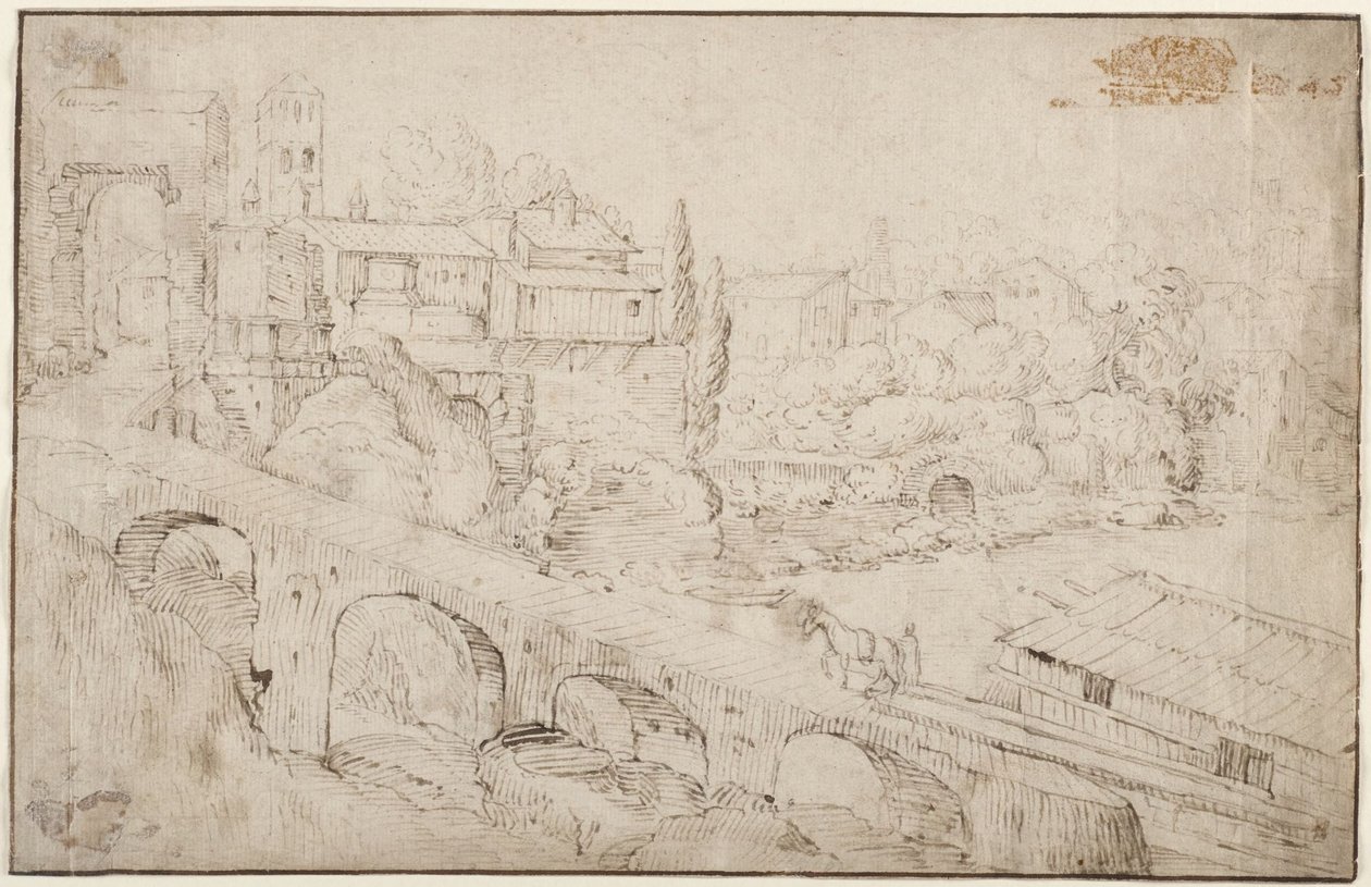 Veduta del fiume Tevere da Francesco Villamena