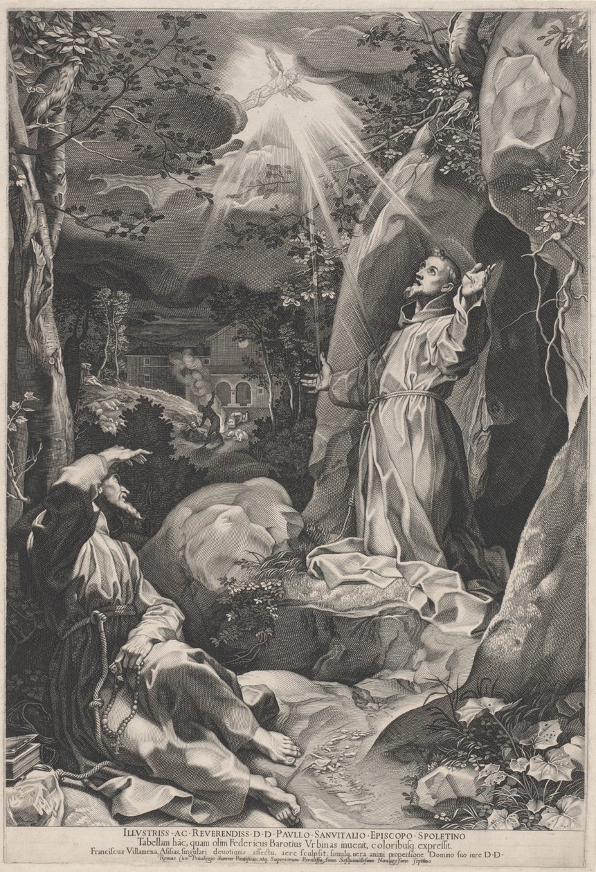 San Francesco riceve le stimmate da Francesco Villamena, after Federico Barocci
