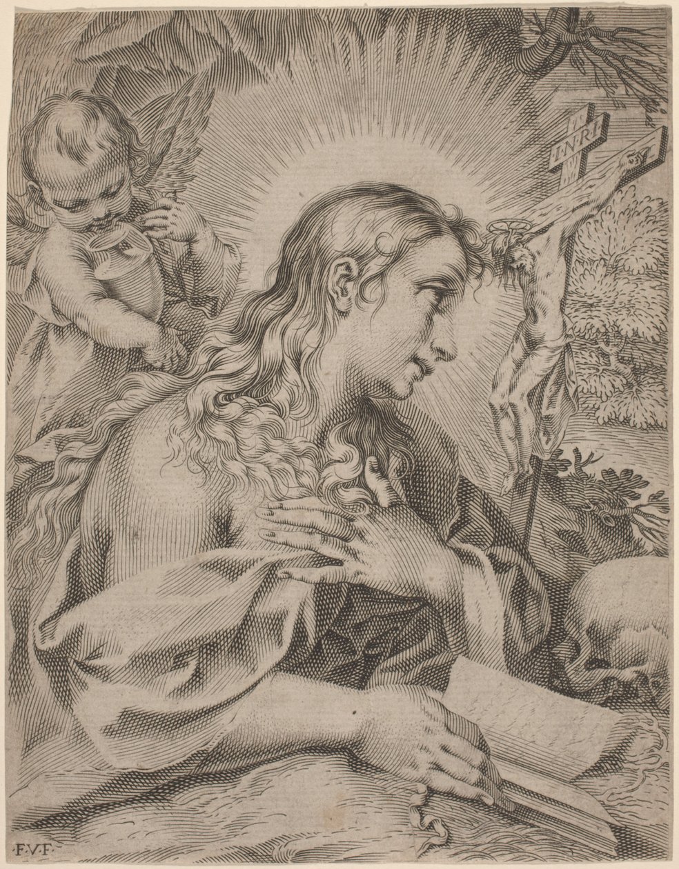 La Maddalena Penitente da Francesco Villamena after Francesco Vanni