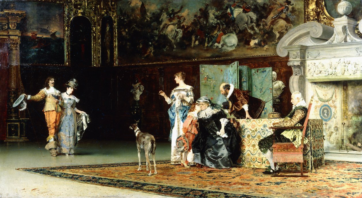 La visita della nonna, 1881 da Francesco Vinea