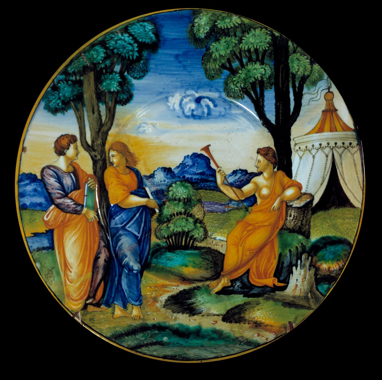 Piatto di maiolica realizzato da Francesco Xanto Avelli rappresentante il Parnaso da Francesco Xanto Avelli