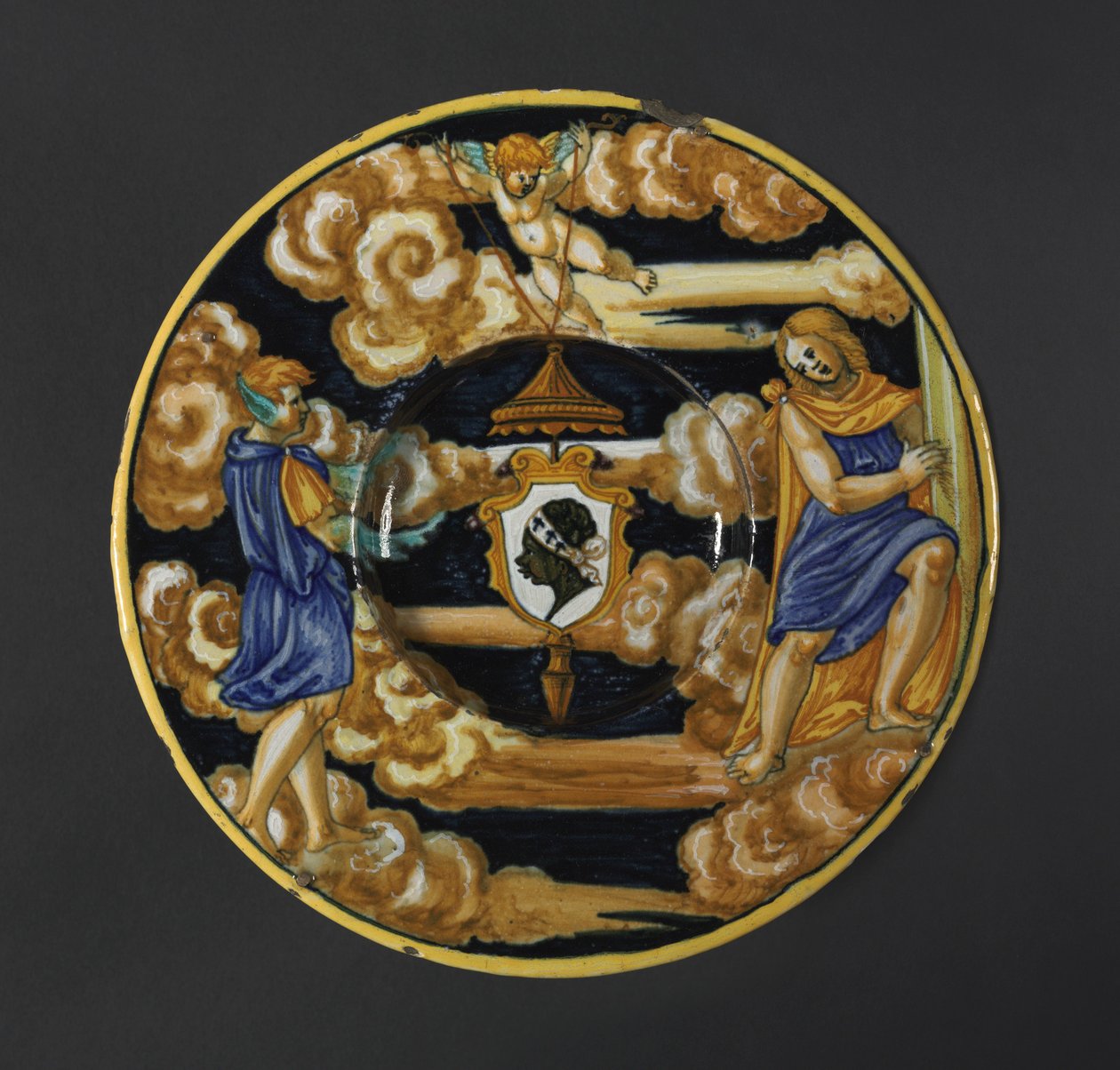 Piatto con le armi della famiglia Pucci, 1532 da Francesco Xanto Avelli